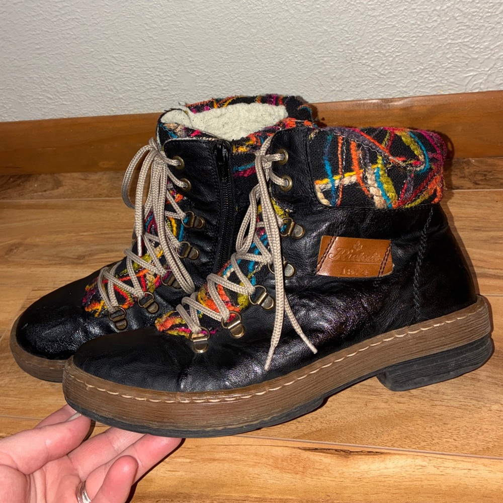Rieker Felicitas Ankle Boots, Black - womens size 39 (US size 8)